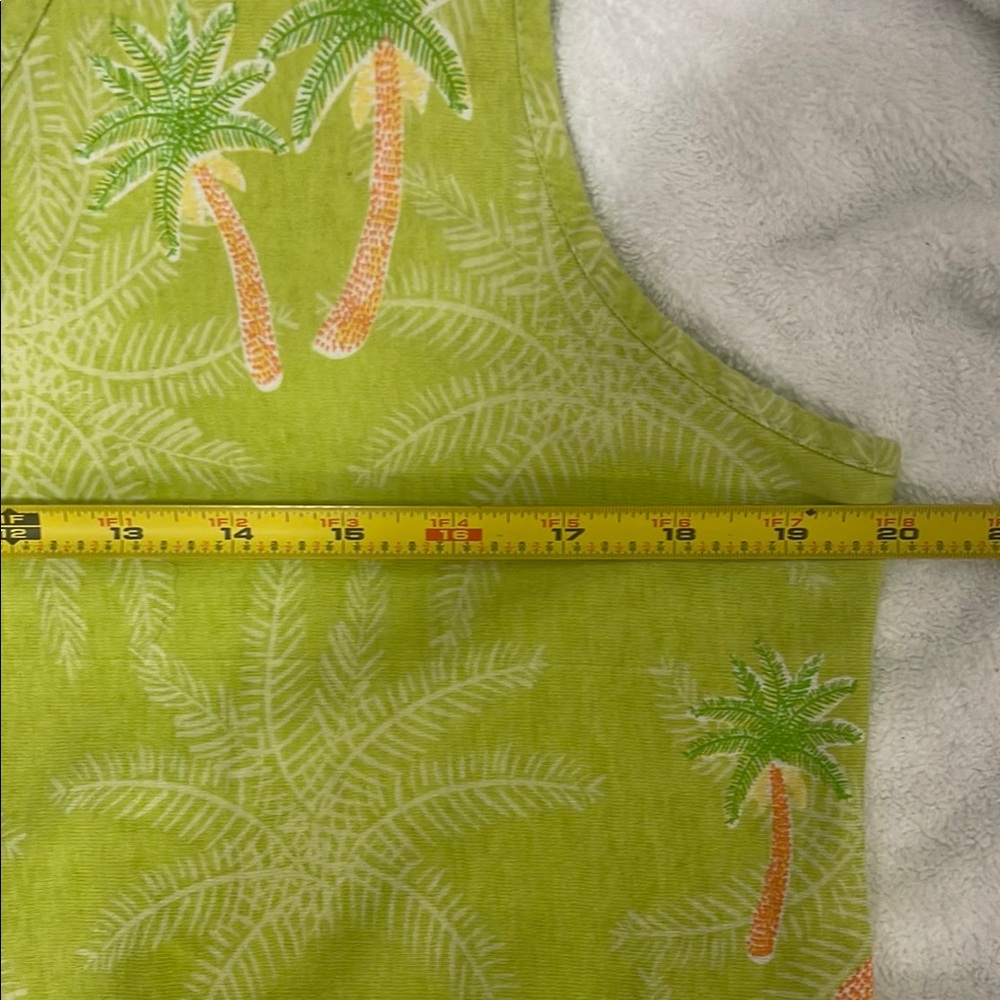 On White Tropical Green Sleeveless Dress Size Large EUC - Picture 4 of 5